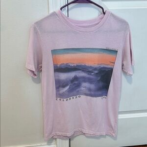 Colorado Sunset Junior’s Graphic Pink T-shirt Grayson Threads